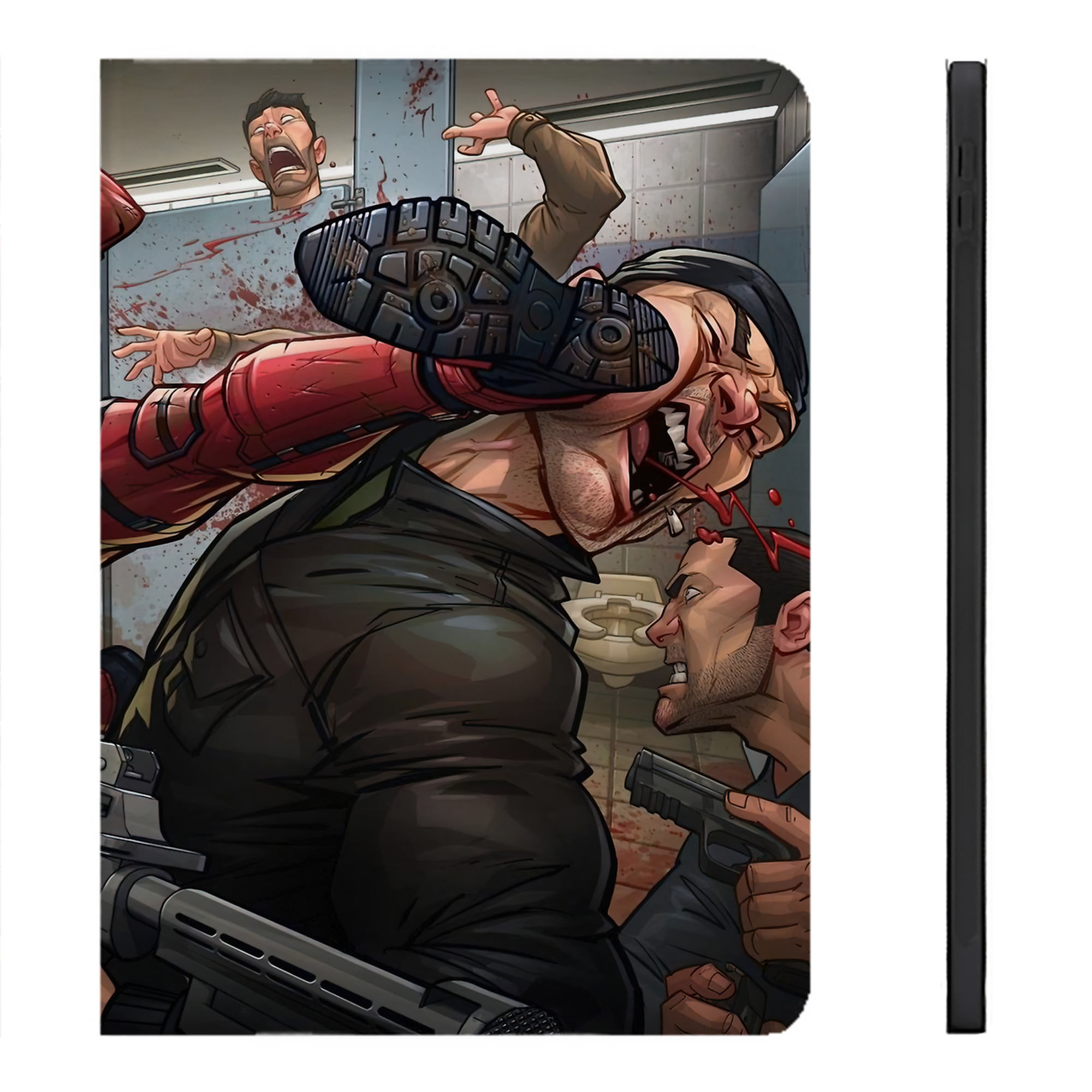 （画像用） Deadpool デッドプール IPadケース ペンホルダー付き ブックスタイルデザイン